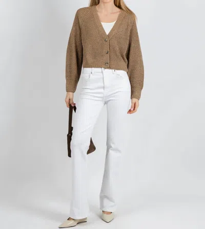 Ouí Sparkle Knit Cardigan In Bronze In Brown