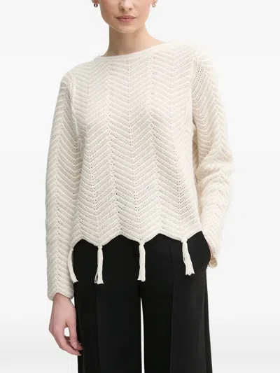 Ouí Tassel Chevron Knitwear In Neutral