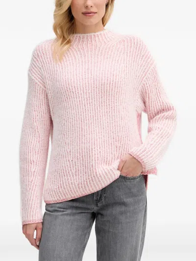 Ouí Textured Knitted Sweater In Pink