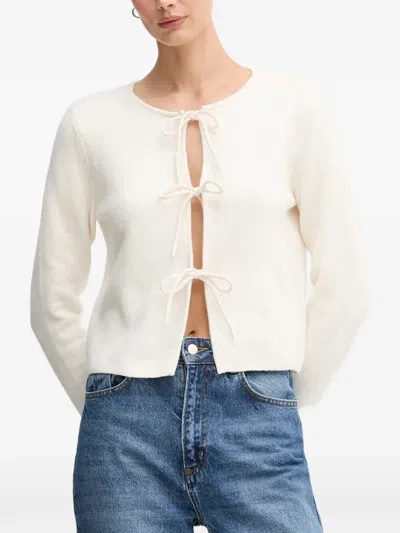 Ouí Tie Front Knitwear In White