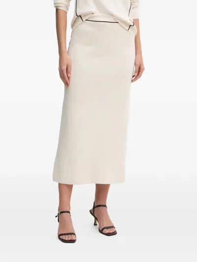 Ouí Trim-detail Mid Skirt In White