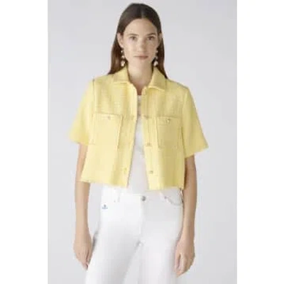 Ouí Oui Tweed Gold Button Up Shirt In Yellow