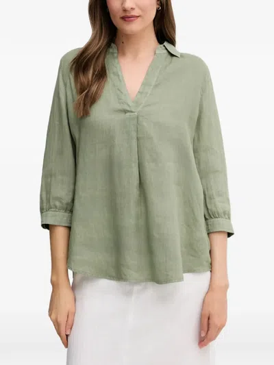 Ouí V-neck Blouse In Green