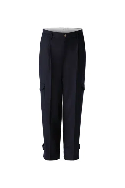 Ouí Women's Cargo Trouser Pants In Dark Blue