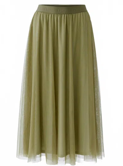 Ouí Women's Pull-on Midi Tulle Skirt In Khaki Green