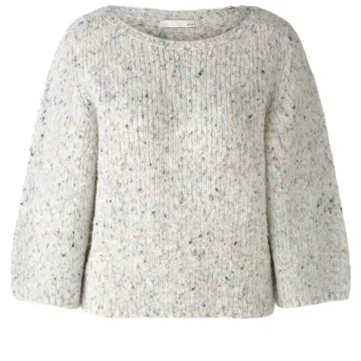 Ouí Women's Pullover Sweater In Light Grey Blue In White
