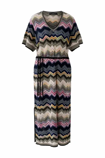 Ouí Women's Short Sleeve Midi Dress In Rose Blue In Multi