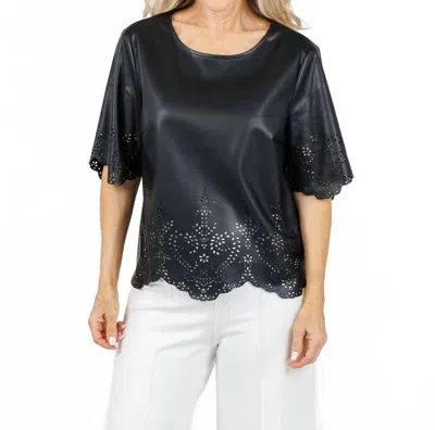 Ouí Women's Vegan Leather Top In Black