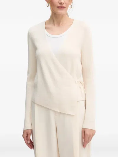 Ouí Wrap-tie Cardigan In White
