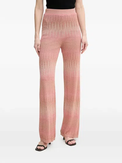 Ouí Zig-zag-design Trousers In Pink