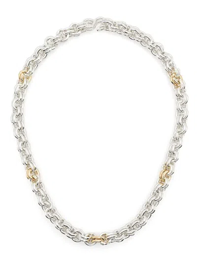 OUIE 14K YELLOW GOLD AND STERLING SILVER KEYRING NECKLACE