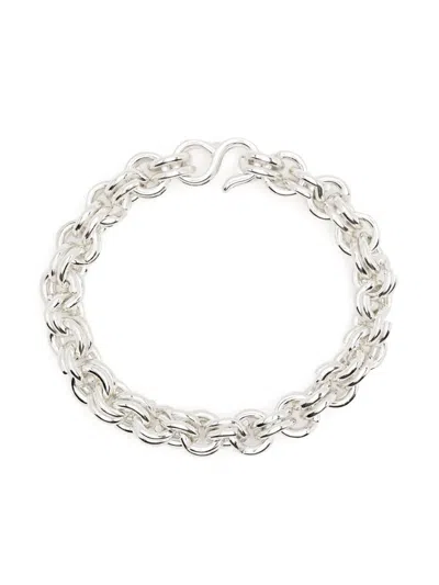 Ouie Recycled Silver Keyring Bracelet In Silber