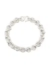 Ouie Recycled Silver Keyring Bracelet In Silber