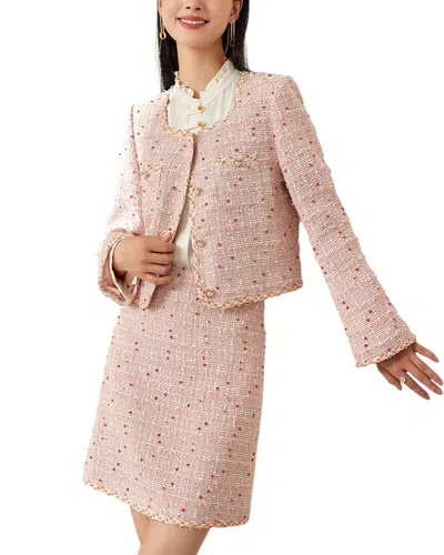 Ounixue 2pc Blazer & Skirt Set In Pink