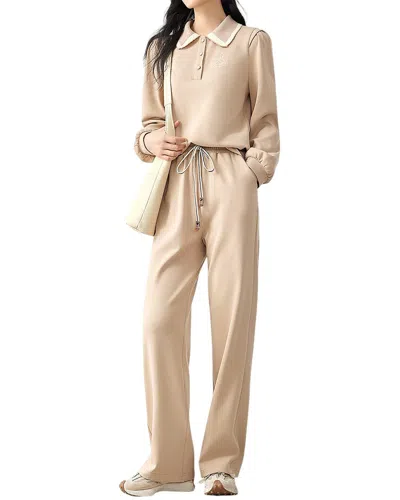 Ounixue 2pc Sweatshirt & Pant Set In Green