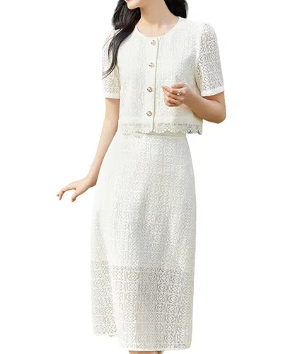 Ounixue 2pc Top & Skirt Set In White