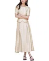 Ounixue 2pc Blouse & Skirt Set In Neutral