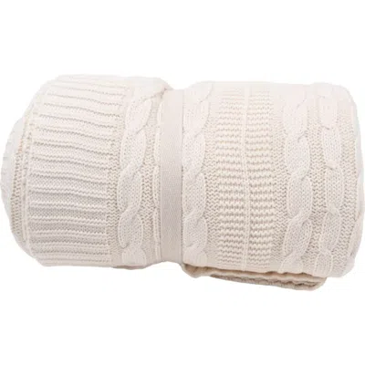 Our Green House Organic Knit Throw Blanket In White