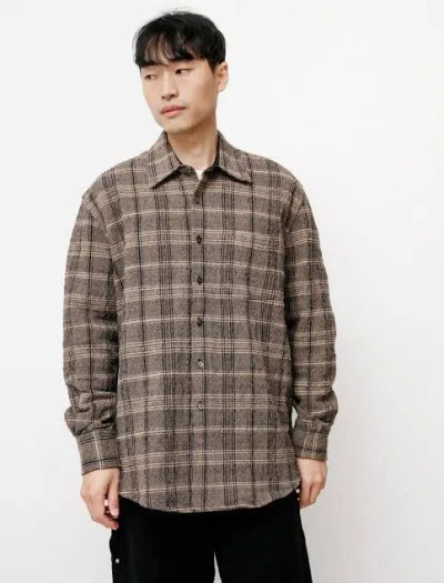 Pre-owned Our Legacy - Above Shirt - Ecru/black Check - M/l Size 50 In Brown