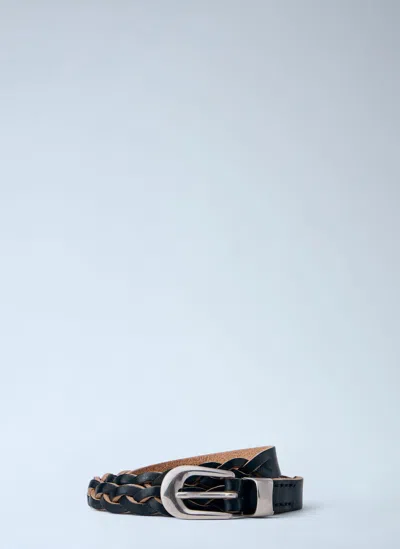 Our Legacy 2 Cm Braided Belt In Green