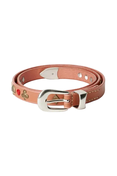 Our Legacy 2 Cm Card Deck Belt Belts Pink In Brown