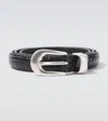 Our Legacy 20mm Croc-effect Patent Leather Belt In Black