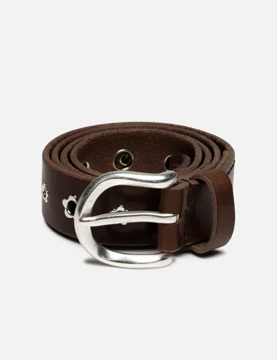 Our Legacy 3.5 Cm Flower Belt In Brown/褐色/브라운/ブラウン