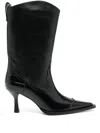 Our Legacy Pointed-toe Embossed Ankle Boots In Schwarz
