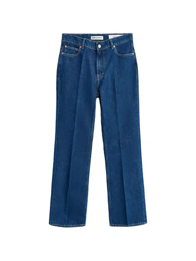 Our Legacy 70s Cut Pressed-crease Bootcut Jeans In Blue