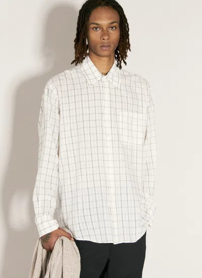 Our Legacy Above Checked Shirt In White