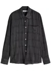 Our Legacy Check Pattern Button-down Shirt With Chest Pocket In Grey