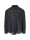 Our Legacy Check Pattern Button-down Shirt With Chest Pocket In Grey