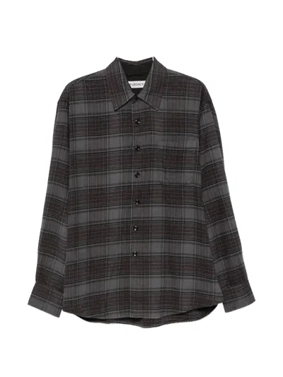 Our Legacy Above Check-pattern Shirt In Gray