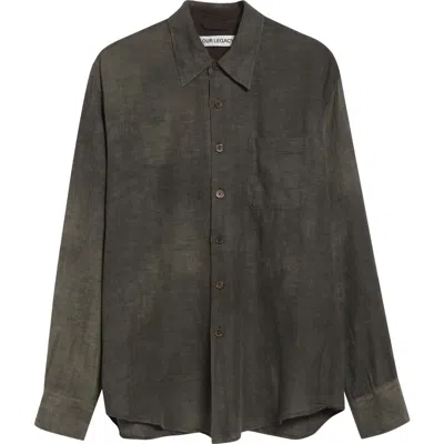 Our Legacy Above Cotton & Wool Button-up Shirt In Gray