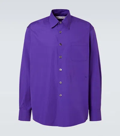 Our Legacy Above Logo-embroidered Cotton-poplin Shirt In Purple