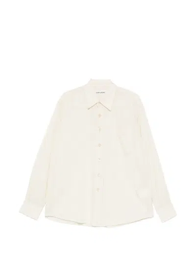 Our Legacy Above Striped Lyocell Shirt In Neutral