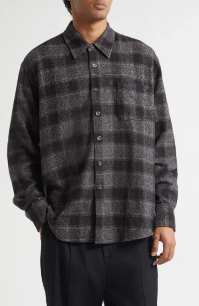 Our Legacy Above Relaxed Plaid Cotton Button-up Shirt In Gray
