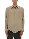 Our Legacy Textured Fabric Long Sleeves Chest Pocket Shirt In Nude