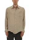 Our Legacy Textured Fabric Long Sleeves Chest Pocket Shirt In Nude