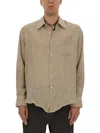 Our Legacy Textured Fabric Long Sleeves Chest Pocket Shirt In Nude