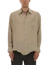 Our Legacy Textured Fabric Long Sleeves Chest Pocket Shirt In Nude