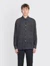 Our Legacy Above Checked Cotton-blend Shirt In Gray