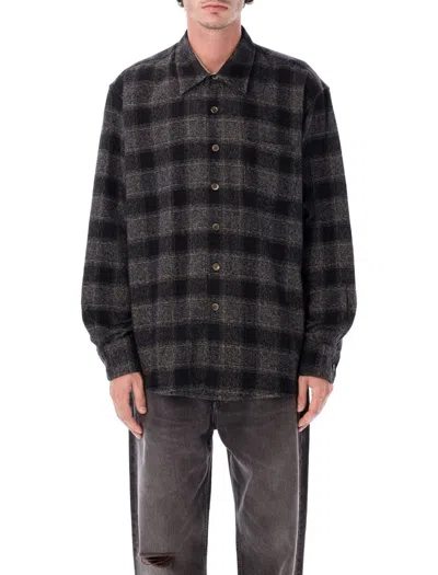 Our Legacy Mens Above Oakland Low Twist Check Shirt In Black