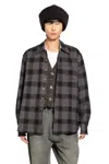 Our Legacy Long Sleeve Checked Shirt With Chest Pocket In Gray
