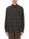 Our Legacy Check Pattern Button-down Shirt With Chest Pocket In Grey