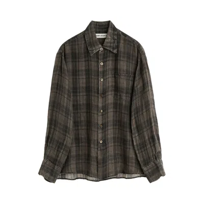 Pre-owned Our Legacy Above Shirt 'penumbra Check Sheercoat Linen' | Multi-color | Men's Size 50