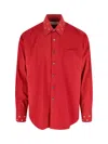 Our Legacy Long Sleeve Button Down Shirt With Pocket In Red