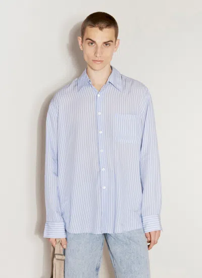 Our Legacy Above Stripe Shirt In Blue