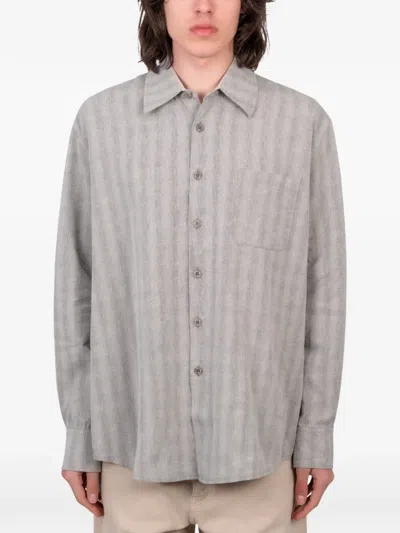 Our Legacy Above Striped Shirt In Gray