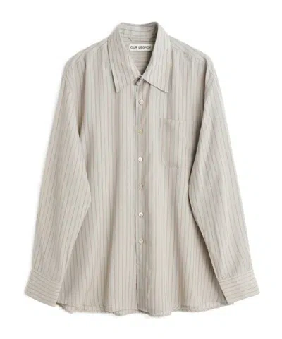 Our Legacy Above Striped Shirt In White